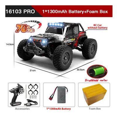 (16103P Red 1B FB) ZWN 1:16 4WD RC Car With LED Remote Control Cars High Speed Drift Monster Tru