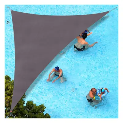 SUNLAX Sun Shade Sail 10'x 10'x14' Dark Grey (Gray) Right Triangle Ca