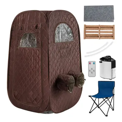 Portable Steam Sauna Tent or People Sauna Tent Foldable Chair-Coffee