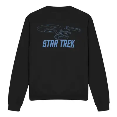 (XXL, Black) Star Trek Unisex Adult Enterprise Outline Sweatshirt