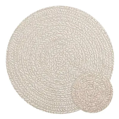 (cream, cm/round design) vidaXL Rug Floor Carpet for Indoor and Outdoor Door Mat Kitchen Rug Jut