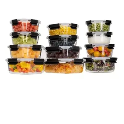 Glass Food Storage Containers With Airtight Lids set of Black