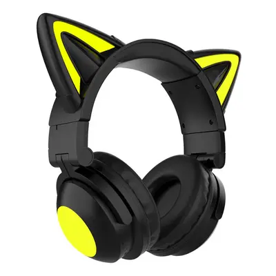 (black no retail box) RGB Cat Ear Wireless Headsets with Mic 7.1 Stereo Music Bluetooth 5.0