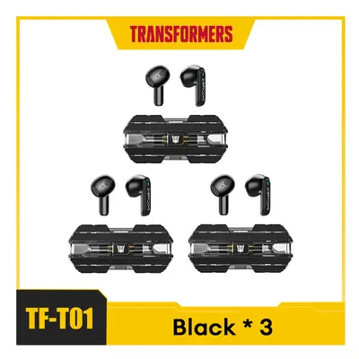 (Black 3) TF-T01 TWS Earphones Bluetooth 5.3 Wireless Earphone Low Latency HIFI