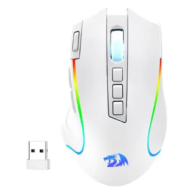 (WHITE) Redragon M612 PRO RGB DPI Wired/Wireless Programmable Buttons Backlit Modes Gaming Mouse