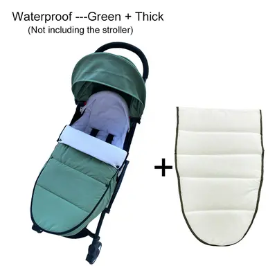 (Waterproof green X) Universal Baby Strolle Accessories Footmuff Warm Sleepsacks Pram Waterproof