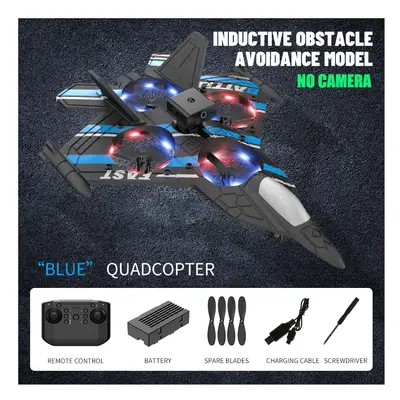 (Blue OB MODE) RC Plane with Camera Helicopter Remote Control Aircraft Obstacle Avoidance Fighte