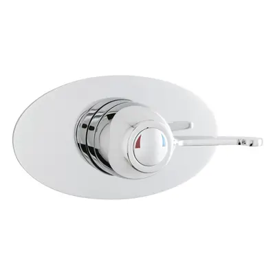 Contemporary Round Concealed Sequential Thermostatic Shower Valve with Lever Handle - Chrome - B