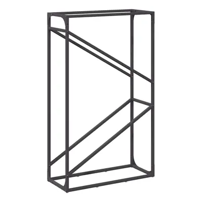 (black, x x cm) vidaXL Firewood Rack White 40x25x100 cm Cold-rolled steel fireplace log holder