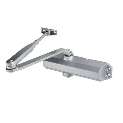 Template Adjustable Overhead Door Closer Upto 80kg Doors Silver Finish