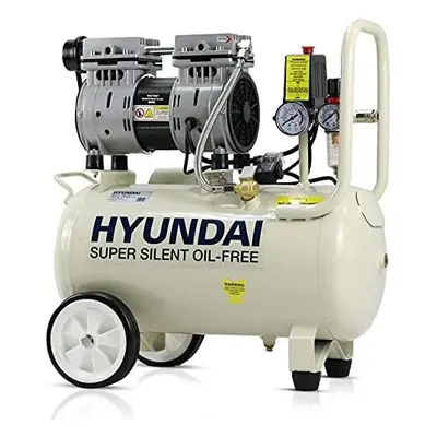 Hyundai Litre Air Compressor, 5.2CFM/100psi, Silenced, Oil Free, Direct Drive 1hp with Year Warr