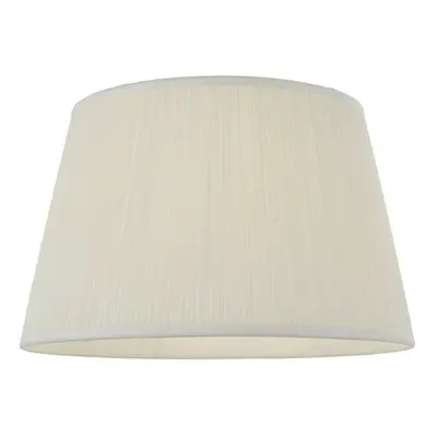 14" Elegant Round Tapered Drum Lamp Shade Off White Gathered Pleated Silk Cover