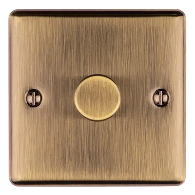 1 Gang 400W LED Way Rotary Dimmer Switch ANTIQUE BRASS Light Dimming Plate