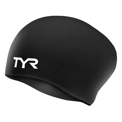 Unisex Tyr Long Hair Silicone Swim Cap, Black, UK