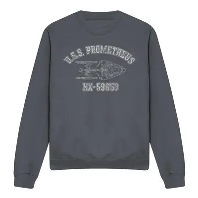 (M, Charcoal) Star Trek Unisex Adult Prometheus Athletic Sweatshirt