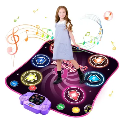 Dance Mat For Kids - Light Up Dance Pad for Girls, Bluetooth Support, Built-in Music, Dancing To