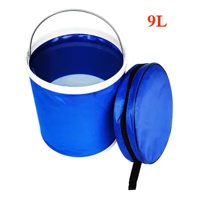 (9L bag and bucket) Thicken Portable Multifunctional Folding Bucket Outdoor Backpack Camping Hik