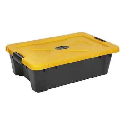 600 x x 185mm Storage Container & Lid - BLACK 27L - Stackable Warehouse Bin