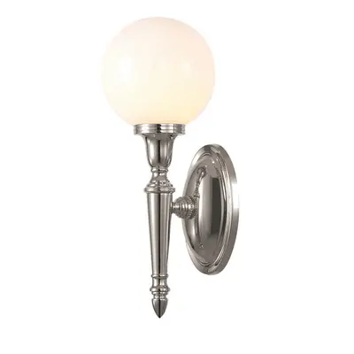 IP44 Wall Light Globe Shaped Glass Shade LED Inc Polished Nickel LED G9 3.5W