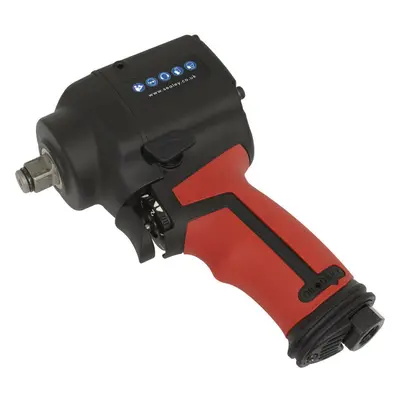 Stubby Air Impact Wrench - 1/2 Inch Sq Drive - Twin Hammer - 3-Speed Selector