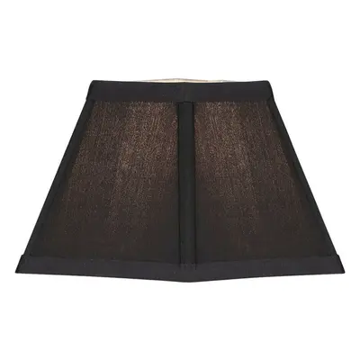 5" Inch Square Tapered Lamp Shade Black Faux Silk Fabric Cover Modern Elegant