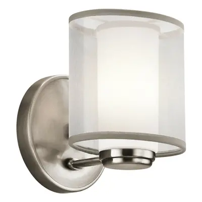 Wall Light Outer Shade Satin Etched Opal Glass Tube Classic Pewter LED G9 40W