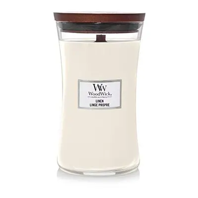 Woodwick Large Hourglass Scented Candle | Linen | with Crackling Wick | Burn Time: Up to Hours G