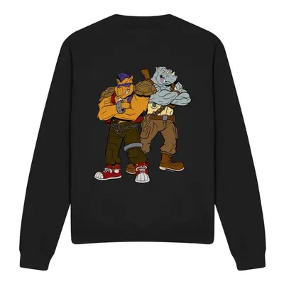 (XL, Black) Teenage Mutant Ninja Turtles Unisex Adult Bebop & Rocksteady Sweatshirt