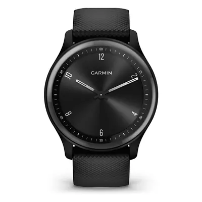 Garmin vÃ­vomove Sport Hybrid Smartwatch with Hidden Touchscreen Display, Black Silicone