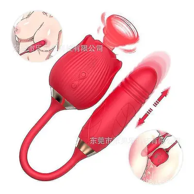 (F) Roses Mantinghua 3rd Generation Double Tongue Licking Vibration Telescopic Vibrating Egg Fem