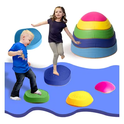 Party Club of America 5pcs Stepping Stones for Kids Plastic Balance Non-Slip Jumping Stones for 