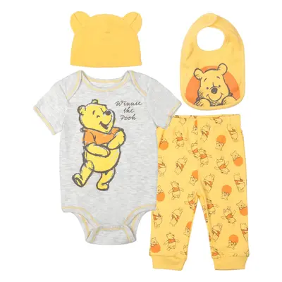 Disney Winnie the Pooh Baby Boys Girls Layette Set: Bodysuit Pants Bib