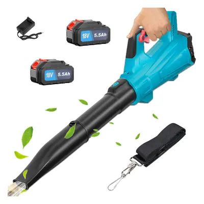 Brushless Cordless Air Leaf Blower+2Battery 5.5A-Makita Compatible