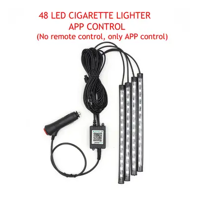 (48 CIGARETTE APP) LED Car Foot Light Ambient Lamp With USB Wireless Remote Music Control