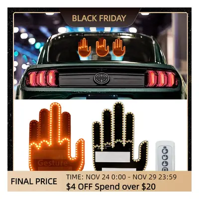 Gesture LED Hand Middle Finger Car Light Interior LED Hand Adhesive Car