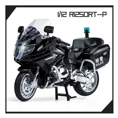 (Police Black no box) 1:12 BMW R1250RT Motorcycles Simulation Alloy Motorcycle Model Shock Absor