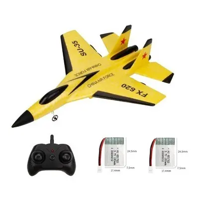 (2B Yellow) RC Plane SU35 2.4G With LED Lights Aircraft Remote Control Flying Model Glider Airpl