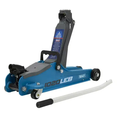 Blue Short Chassis Trolley Jack - 2000kg Limit - 385mm Max Height - Low Entry