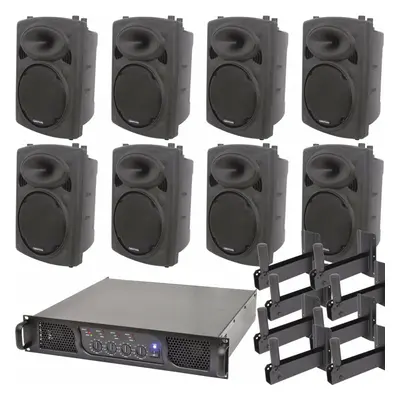 PRO Bar Club Sound System 8x Loud Wall Speaker Channel 1600W Music Player Kit