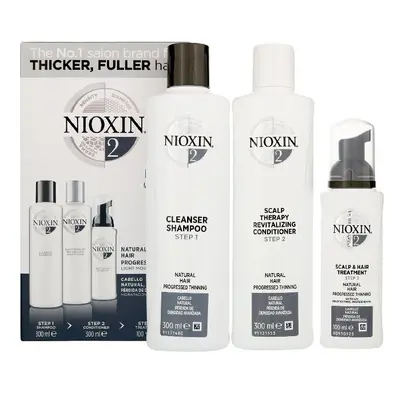 Nioxin 3D Care System, System 2, Part System for Natural Hair with Progressed Thinning Kit