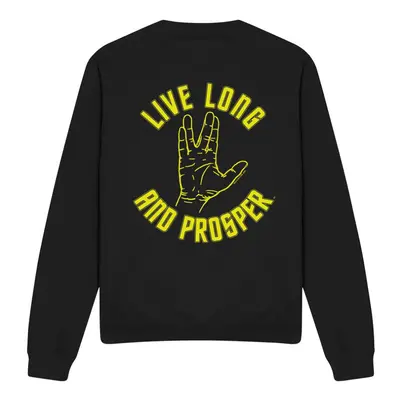 (L, Black) Star Trek Unisex Adult Live Long Hand Sweatshirt