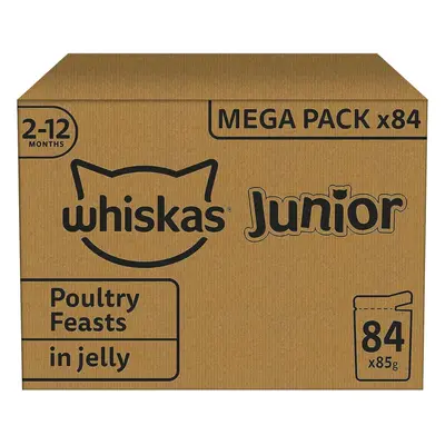 Whiskas Junior Poultry Selection in Jelly Pouches, Wet Kitten & Cat Food, Selection of Chicken, 