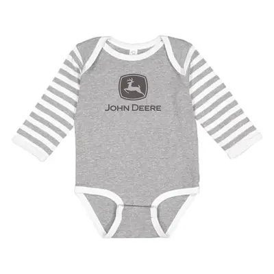 John Deere Baby Boy Long Sleeve Bodysuit With Logo-Oxford-12M