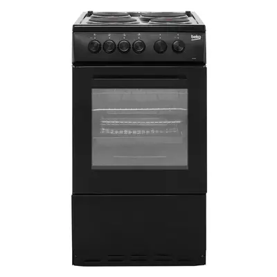 Beko AS530K 50cm Electric Cooker with Solid Plate Hob - Black