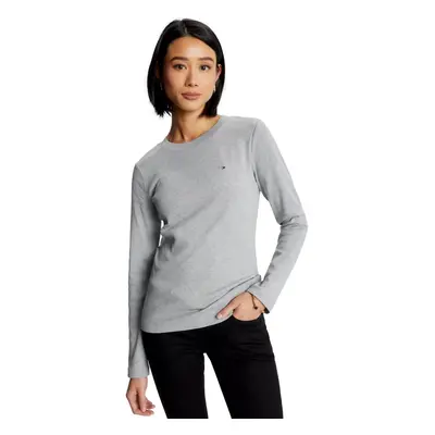 TOMMY HILFIGER Women's Slim Fit Favorite Long Sleeve Crewneck Flag Log