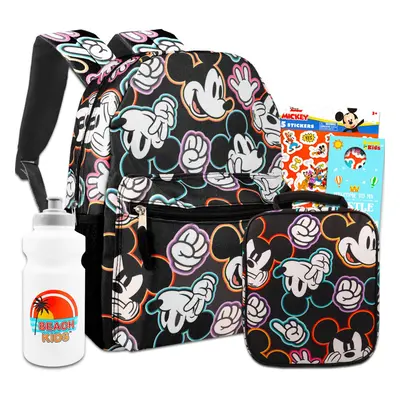 Mickey Mouse Backpack and Lunch Box Set for Kids - Bundle with 16"" Mickey Backpack Mickey Lunch