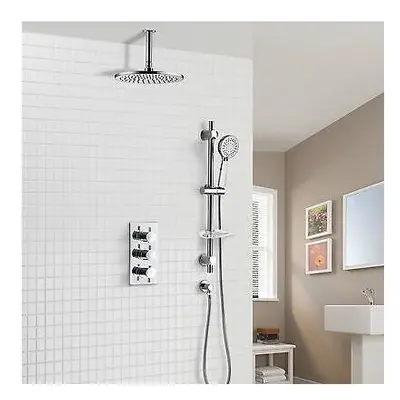 CALLA WAY ROUND CEILING THERMOSTATIC CONCEALED BATHROOM SHOWER RAIL HEAD