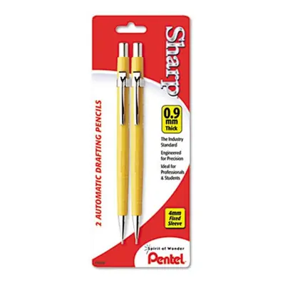 Pentel Sharp Automatic Pencil 0.9 mm Yellow Barrel 2-Pack