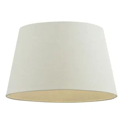 12" Inch Round Tapered Drum Lamp Shade Ivory Linen Fabric Cover Simple Elegant