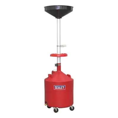 80L Mobile Oil Drainer - Gravity Discharge - Height Adjustable - Castor Wheels